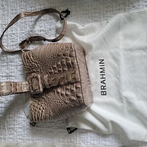 Brahmin Tan Crocodile Embossed Women's Bag